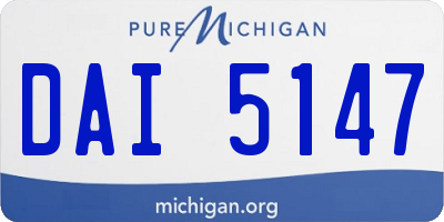 MI license plate DAI5147