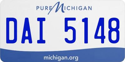 MI license plate DAI5148