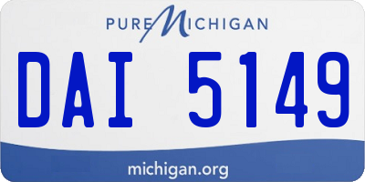 MI license plate DAI5149