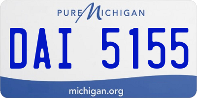 MI license plate DAI5155