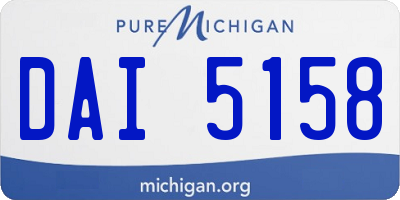 MI license plate DAI5158