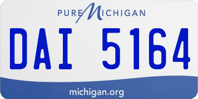 MI license plate DAI5164