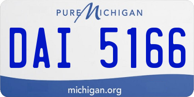 MI license plate DAI5166