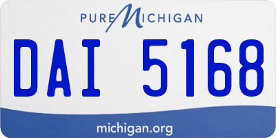 MI license plate DAI5168