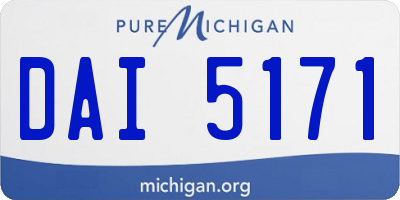 MI license plate DAI5171