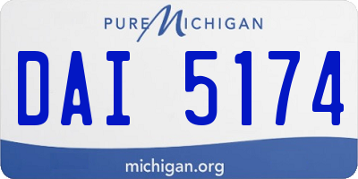 MI license plate DAI5174
