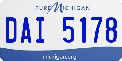 MI license plate DAI5178