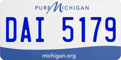 MI license plate DAI5179