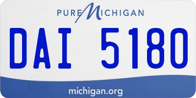 MI license plate DAI5180