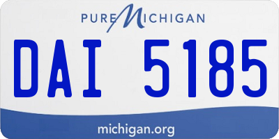 MI license plate DAI5185