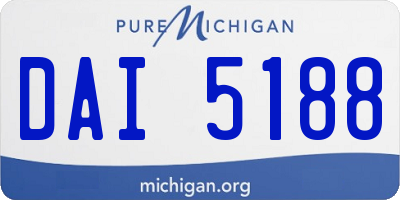 MI license plate DAI5188