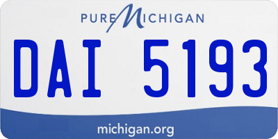 MI license plate DAI5193