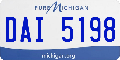 MI license plate DAI5198