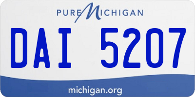 MI license plate DAI5207