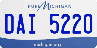 MI license plate DAI5220