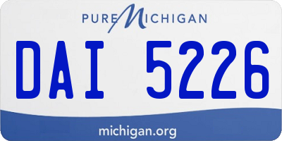 MI license plate DAI5226