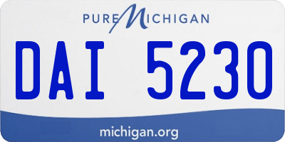 MI license plate DAI5230