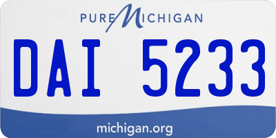 MI license plate DAI5233