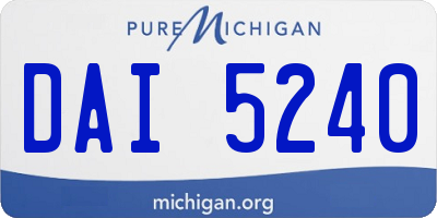 MI license plate DAI5240