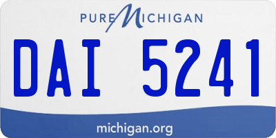 MI license plate DAI5241