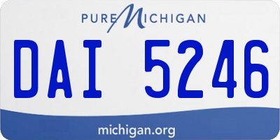 MI license plate DAI5246