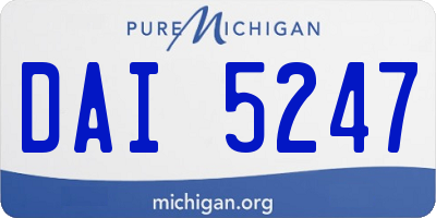 MI license plate DAI5247