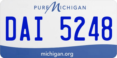 MI license plate DAI5248