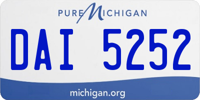 MI license plate DAI5252