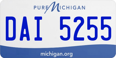 MI license plate DAI5255