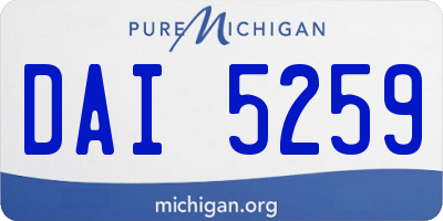 MI license plate DAI5259