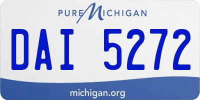 MI license plate DAI5272