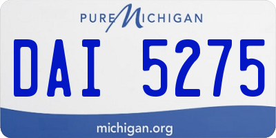 MI license plate DAI5275