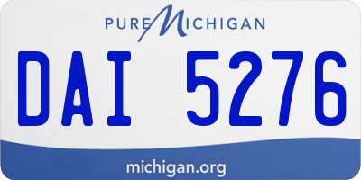 MI license plate DAI5276