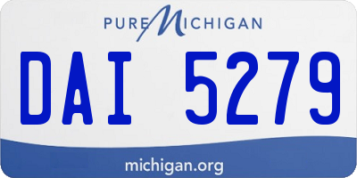 MI license plate DAI5279
