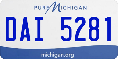 MI license plate DAI5281