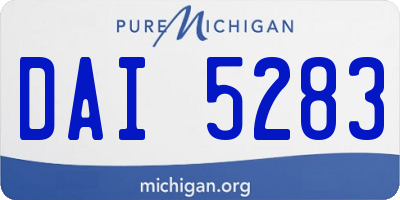 MI license plate DAI5283