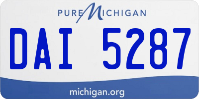 MI license plate DAI5287
