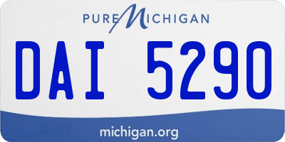 MI license plate DAI5290