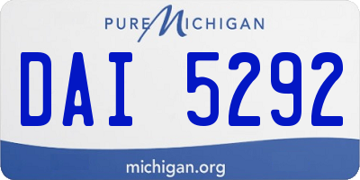 MI license plate DAI5292