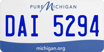 MI license plate DAI5294