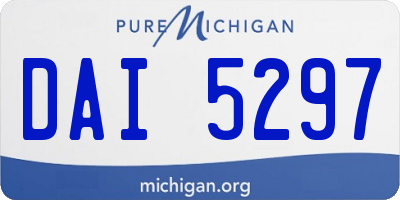 MI license plate DAI5297