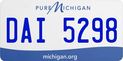 MI license plate DAI5298