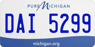 MI license plate DAI5299