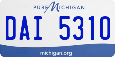 MI license plate DAI5310