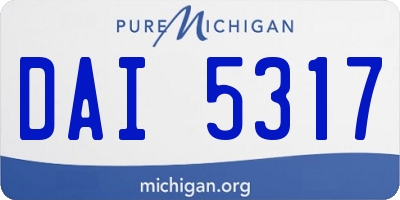 MI license plate DAI5317