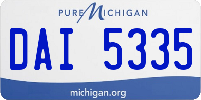 MI license plate DAI5335