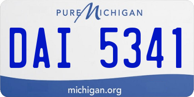 MI license plate DAI5341