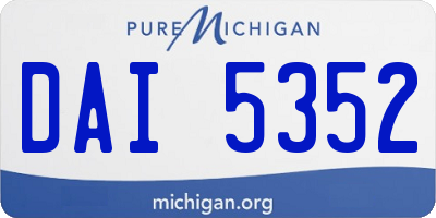 MI license plate DAI5352