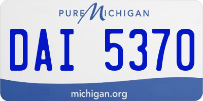 MI license plate DAI5370