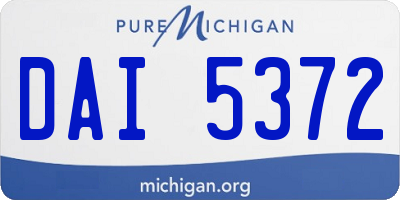 MI license plate DAI5372